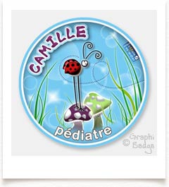 badge pediatre coccinelle