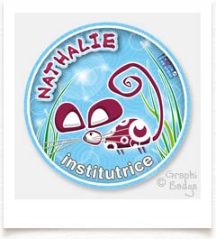 badge institutrice souris